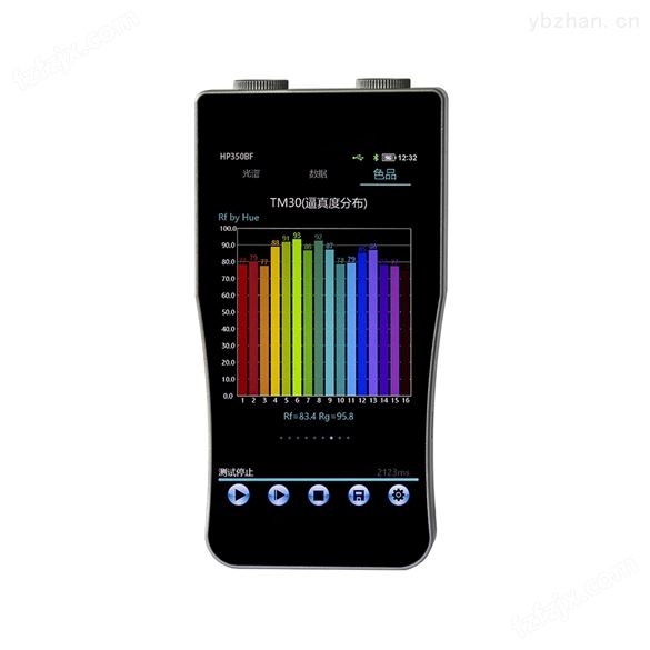 光源光色测试用光谱照度计触摸屏展示